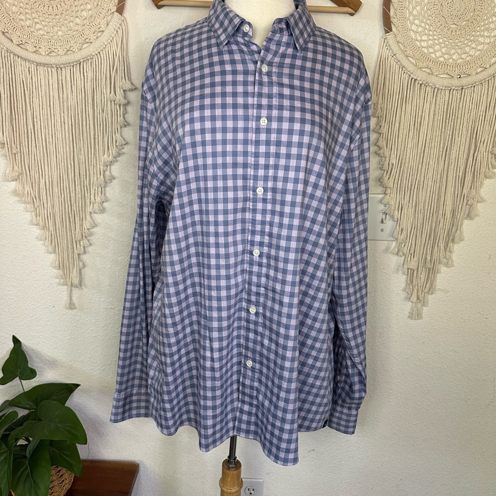 Faherty Blue and lavender Men’s Casual Button Down Shirt XXL